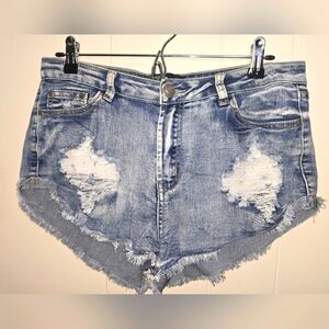 Rock & Royal Distressed Denim Shorts, Size Medium/30